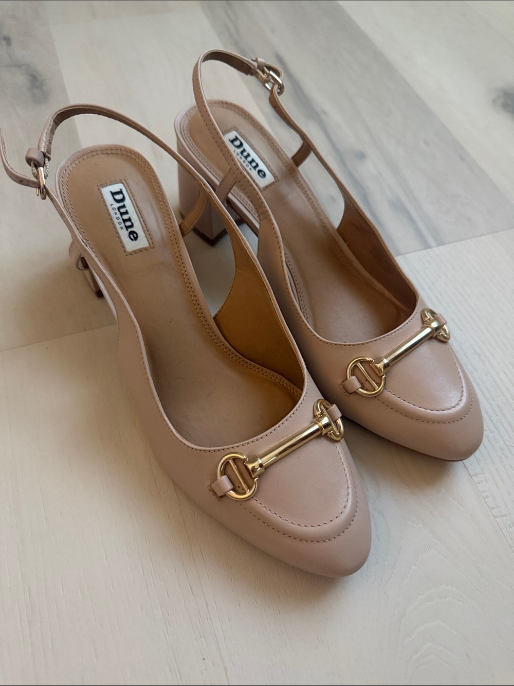 Dune London Leather Slingbacks